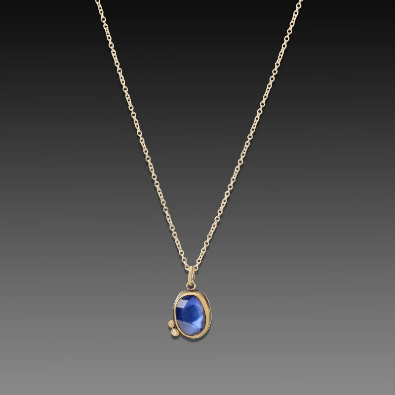 Bridal Crystal Necklace-Sapphire Necklace with Diamonds