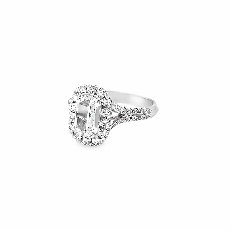 Large Diamond Ring-Christopher Designs Oval L'Amour Crisscut Diamond Split Shank Pre-Set Engagement Ring