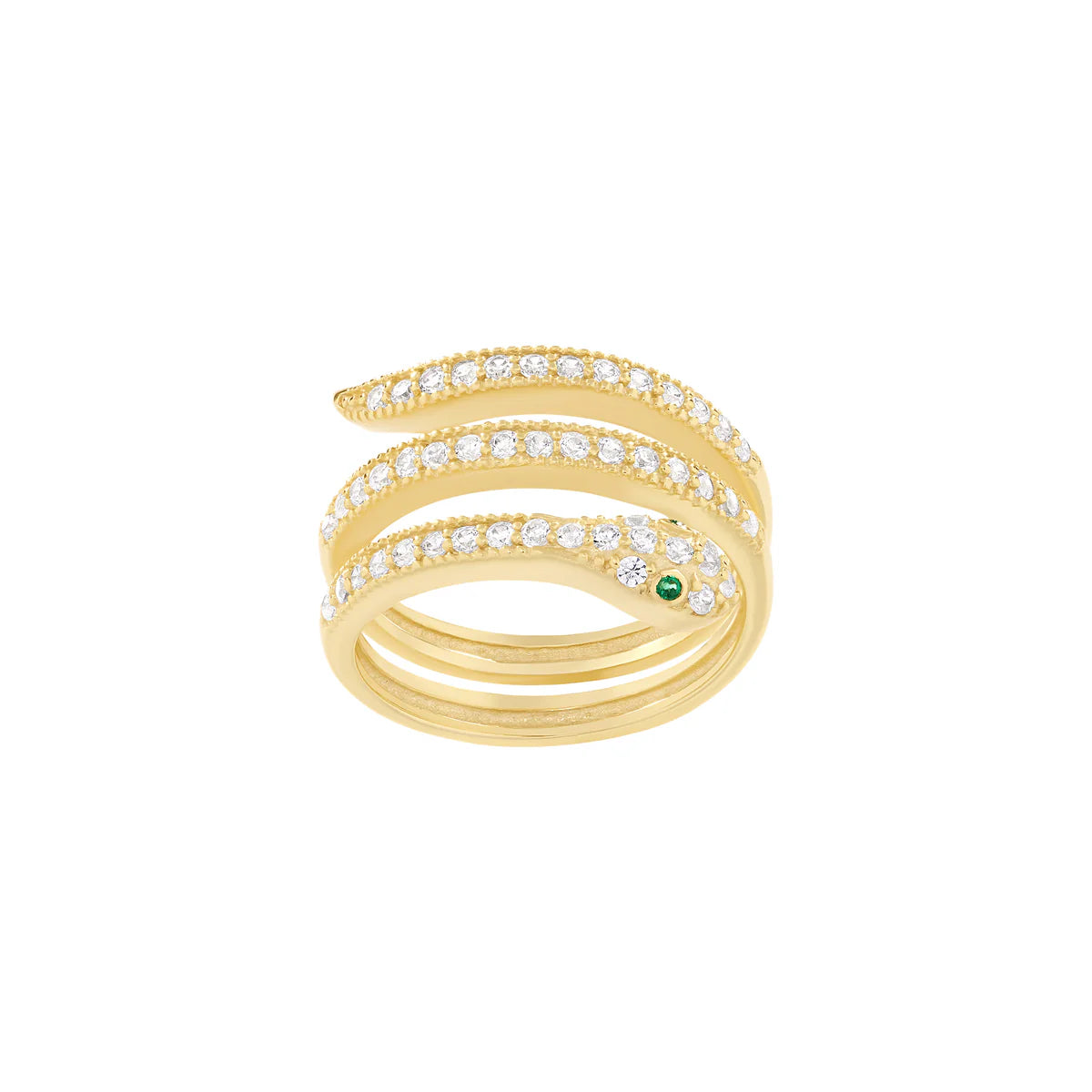 Pear Cut Diamond Ring-Snake Triple Wrap Ring