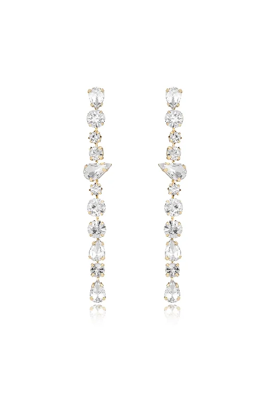 Long Diamond Earrings-Ice Drop Dangle Earrings