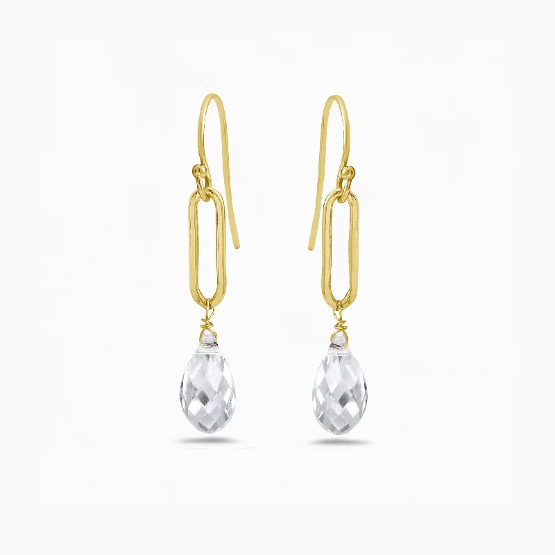 Diamond Hoop Earrings-NEW CLEAR DROPS